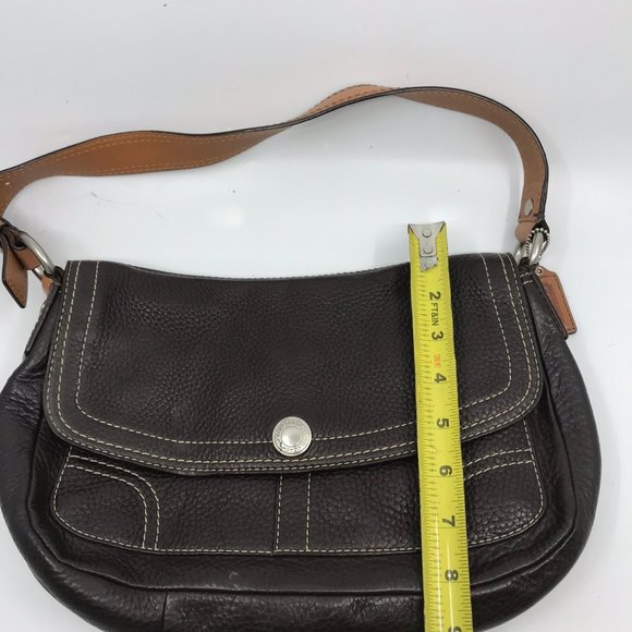 COACH Dark Brown Medium Leather Hobo Bag - Picture 3 of 8